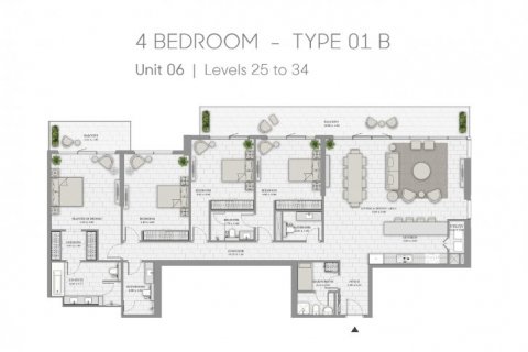 Apartament në Jumeirah Beach Residence, Dubai, Emiratet e Bashkuara Arabe 4 dhoma gjumi, 283 m2. № 6686 - Foto 13