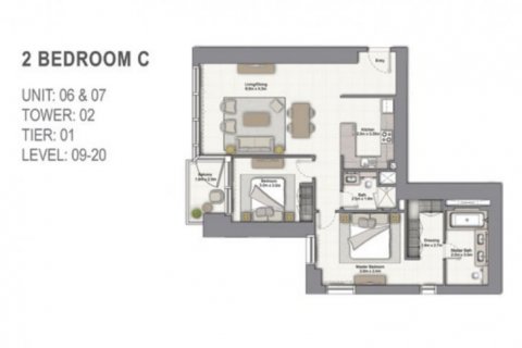 Apartament në Dubai Marina, Emiratet e Bashkuara Arabe 2 dhoma gjumi, 104 m2. № 6730 - Foto 9