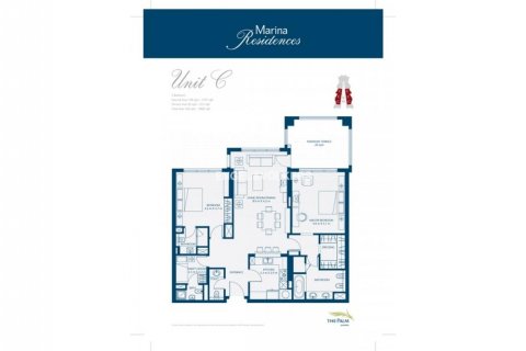 Apartament në MARINA RESIDENCES në Palm Jumeirah, Dubai, Emiratet e Bashkuara Arabe 2 dhoma gjumi, 161.19 m2. № 22062 - Foto 14