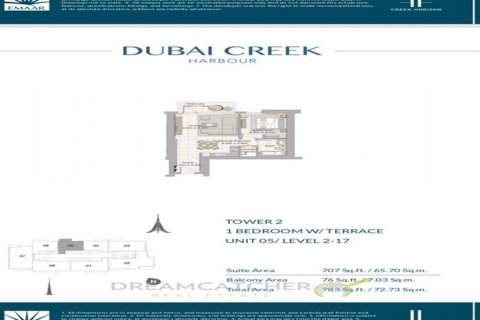 Apartament në Dubai Creek Harbour (The Lagoons), Emiratet e Bashkuara Arabe 1 dhomë gjumi, 72.74 m2. № 70290 - Foto 16