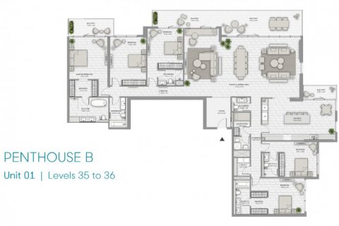 بانتهاوس للبيع في مساكن شاطئ جميرا، دبي، الإمارات العربية المتحدة 5 غرفة نوم ، 414 متر مربع ، رقم 6680 - photo 14