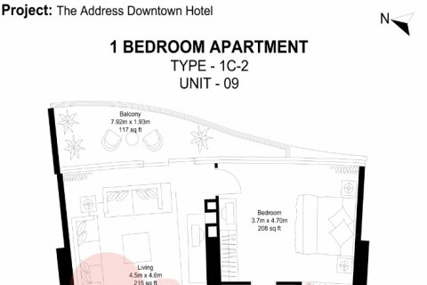 Apartamento en venta en Downtown Dubai (Downtown Burj Dubai), Dubai, EAU 1 dormitorio, 87 m2 № 59314 - foto 9