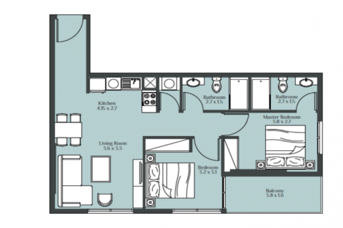 Müüa korter asukohaga Dubai, AÜE: 2 magamistoaga, 70 m² Nr 46486 - pilt 1