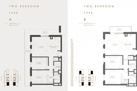 Apartemen di Al Reem Island, Abu Dhabi, UEA 2 kamar tidur, 103.09 m2 nomor 1334 - foto 10