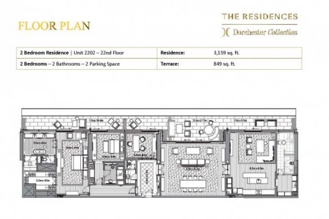 Apartmen di DORCHESTER COLLECTION di Dubai, UAE 2 bilik tidur, 372 meter persegi № 6659 - foto 11