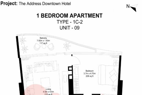 Apartament na sprzedaż w Downtown Dubai (Downtown Burj Dubai), Dubai, ZEA 1 sypialnia, 87 mkw., nr 59314 - zdjęcie 9