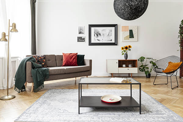Table On Carpet In White Apartment Interior With S 2021 04 02 19 16 52 Utc 